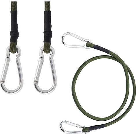 2 Spanngurte mit Haken, 90 cm, elastische Gepäckgurte, robuster Karabiner für Fahrrad und Planen