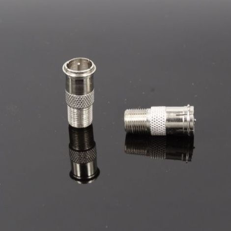 British standard type F quick-connect adapter, straight-through male F to female F quick-connect adapter, fine pin quick-connect adapter (1/5)