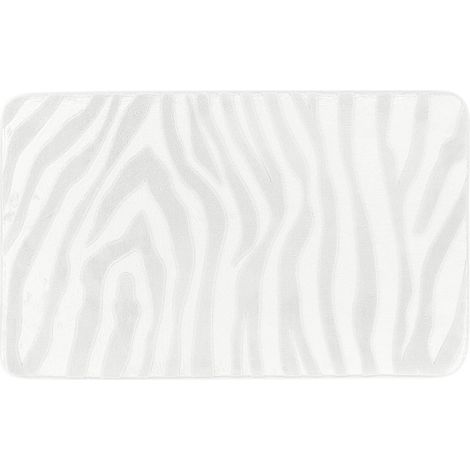 Tappetino in microfibra con memoria di forma, effetto zebra, 45x75 cm - bianco - Tendance (1/4)