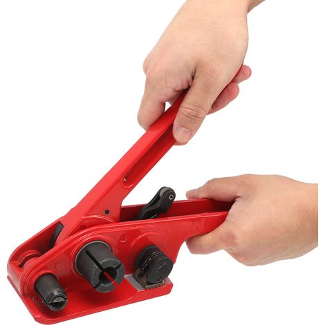 Tendeur de sangle en plastique manuel à barre de pression, machine de coupe pour feuillard de 12 à 16 mm (1/5)