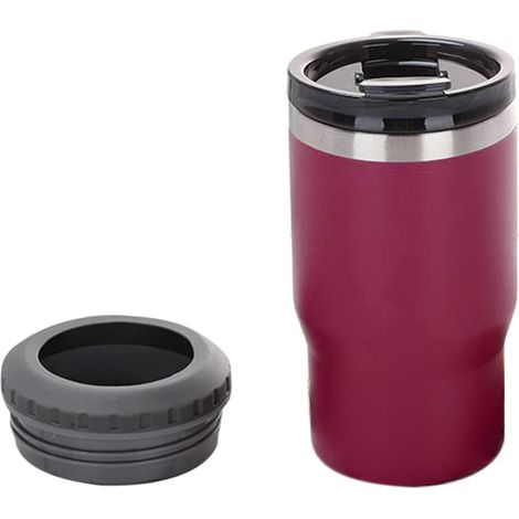 Lot 14oz Gourde Isotherme en Acier Inoxydable 304 pour Canette, Housse de Refroidissement pour Boissons en Extérieur, Voiture, Rouge Rose (1/5)