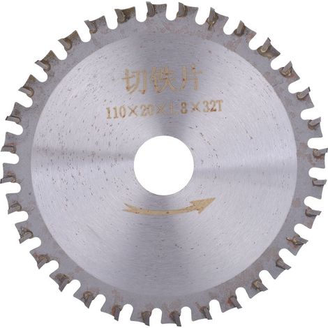 Lame De Scie Circulaire 32 Dents Carbure Cémenté Pour Bois Massif Contreplaqué 110x20x1.8mm (1/5)
