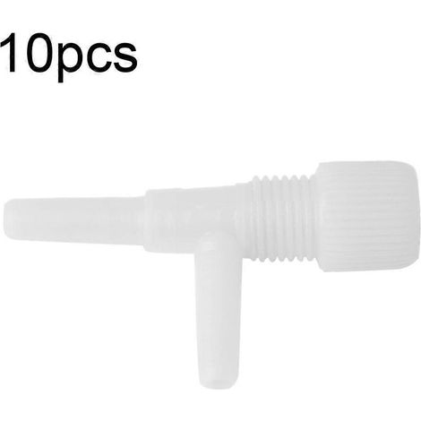 Lot de 10 vannes de contrôle à 3 voies pour pompe à air d'aquarium en plastique (blanches) (1/3)