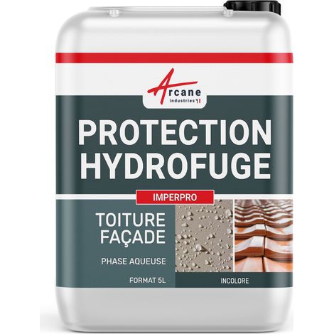 Arcane Industries – Imperméabilisant hydrofuge pour murs, terrasses, toitures et façades – 5 L pour 25 m² – Protection durable contre l'eau et salissures