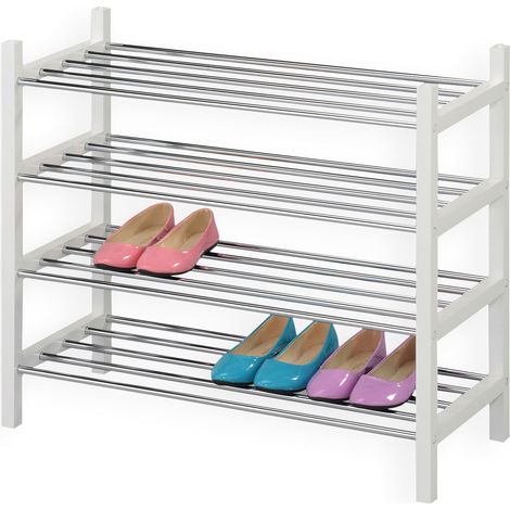 Etagère à chaussures RESA, 4 tablettes, laqué blanc (1/2)