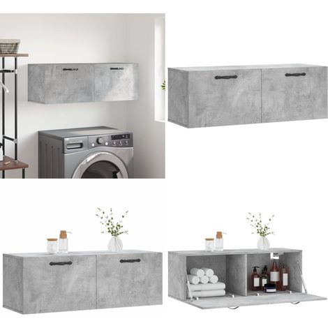 Wandschrank Betongrau 100x36,5x35 cm Holzwerkstoff - Wandschrank - Regal - Aufbewahrungsraum - Wohnzimmerdeko - Schlafzimmermöbel - Home & Living (1/5)