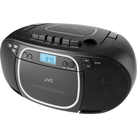 JVC Boombox RC-E451B Bluetooth 5.0 CD USB FM cassette 2×1.6 W (1/5)