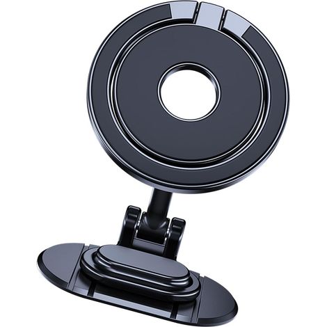 Support magnétique de téléphone de voiture rotatif à 360° pliable en aluminium pour systèmes d'exploitation et appareils (1/4)