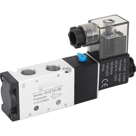 Électrovanne électrique 4V210-08, 2 positions, 5 voies, commande de cylindre, inversion de l'air pneumatique, AC110V