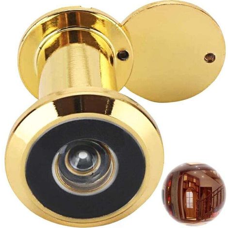 Judas de porte en laiton – Visionneuse 220° avec couvercle d'intimité pivotant – Diamètre 16 mm – Sécurité renforcée