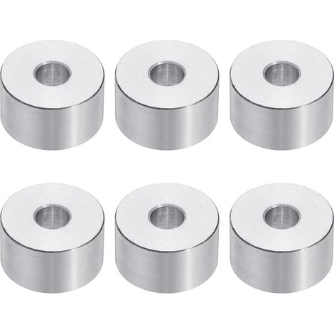 Rondelles en Aluminium M6, 6pcs Entretoise Métallique à Vis Ronde, Rondelle Plate pour Vis Tige Écrous Boulons, Bague d'Écartement en Métal 6.5mm ID x 20mm OD x 13mm Hauteur (1/5)