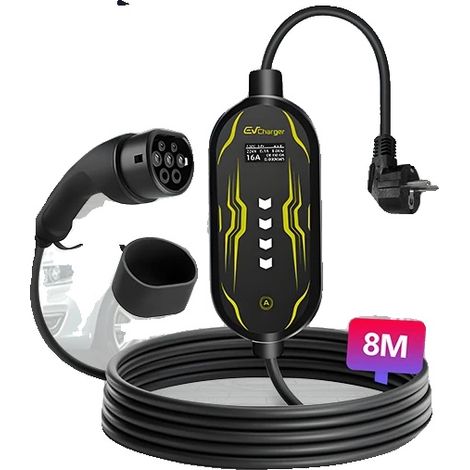Cargador para vehículos eléctricos, compatibilidad con tipo 2, control mediante aplicación móvil, AFB 3.5KW 8M, tipo 2 (1/2)