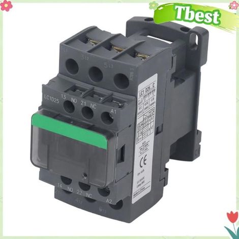 Tbest remplacement de contacteur AC Contacteur AC 1NO 1NC 25A 380V, bobine haute quincaillerie selecteur Tension de bobine AC220V (1/5)