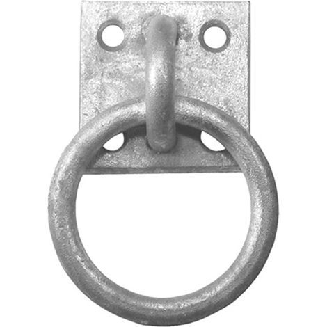 Faithfull – Anneau galvanisé sur platine 50 x 50 mm – Diamètre fil 8 mm – Pour fixation acier dans chantiers humides