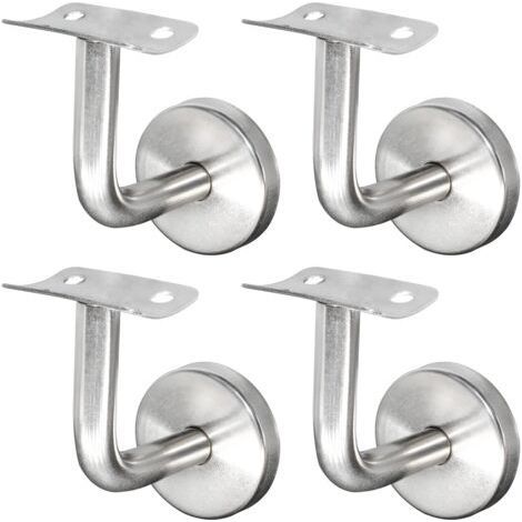 Support Main Courante Inox 304 pour Rampe Escalier Support Mural Rampe Bois Argent (4 Pièces) NPTERBL (1/4)