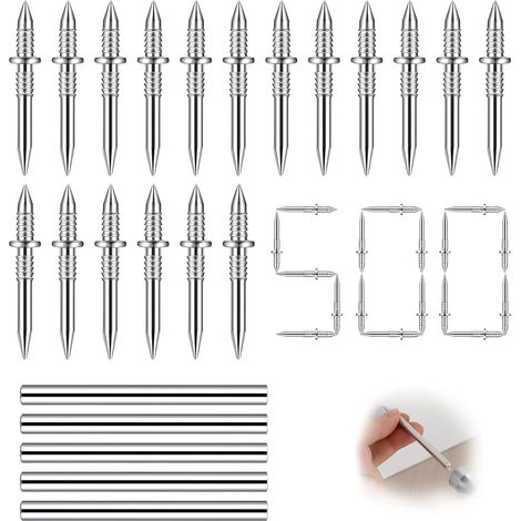 Lot de 500 clous sans couture avec fil à double tête pour plinthes à double tête - Clous décoratifs - Murs en béton - Clous à double tête - Avec 5 outils pour plinthes - Décoration d'intérieur (1/5)