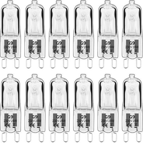 Ampoule LED G9,Ampoule Halogene G9 28W 230V, 350LM 2700K Blanc Chaud Dimmable, G9 Ampoules Capsule, pour Lustres, Lampes de Paysage, Appliques Murales, éclairage d\'armoire, Lot de 10 (1/5)