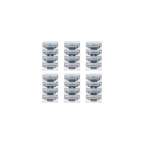24 Pièces Lames de Rasoir Compatible Mach 3 Homme, Recharges de Lames de Rasoir Compatible avec Manche, Triple Lame, Conception Anti-Colmatage, Bandes Lubrifiantes Douces, Idéal pour Peau Sensible