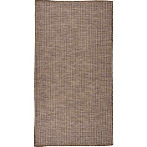 vidaXL Alfombra de exterior de tejido plano marrón 80x150 cm (1/5)