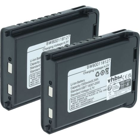 vhbw 2x Akku Ersatz für Baofeng BL-3L für Funkgerät, Walkie Talkie (1500 mAh, 3,7 V, Li-Ion)