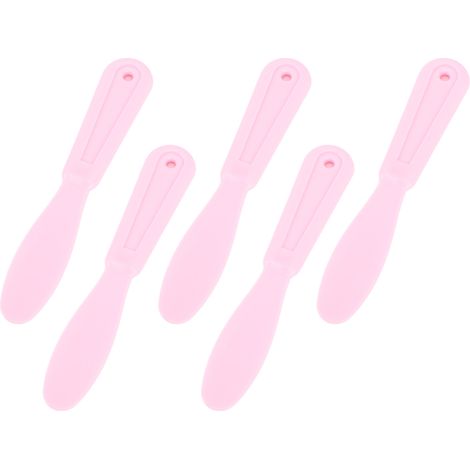 Lot de 5 spatules à plâtre en plastique, design ergonomique, faciles à nettoyer, résistantes à l'usure, pour mélanger et remuer, rose (1/5)