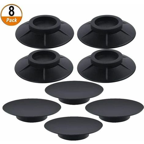 SHINING HOUSE 8er-Pack Waschmaschinen-Antivibrations-Gummipads für Trommelwaschtrockner (10 cm, schwarz) (1/5)