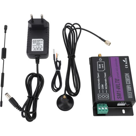 SM1 WLTE EA Mobiltelefon-Zutrittskontrollsystem, 4G-Türöffner mit Sonde, Temperatur- und Feuchtigkeitsalarm, Relais-Ausgangskontrollsystem für Büro und Lager