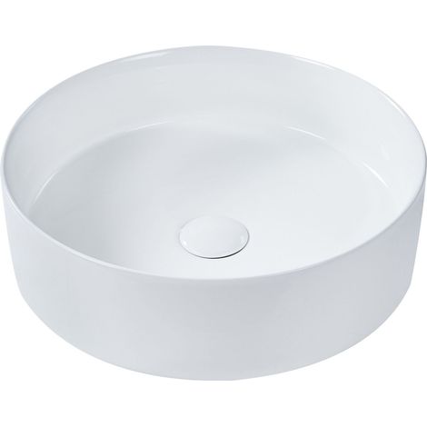 Aufsatzwaschbecken TEBAR ⌀ 40 cm Keramik Weiß