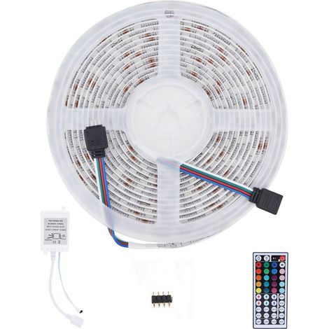 Ruban LED de 5 m (16,4 pi) avec télécommande 44 touches, réglable, 5050, 300 LED RGBW, étanche, prise US 100-240 V (1/5)