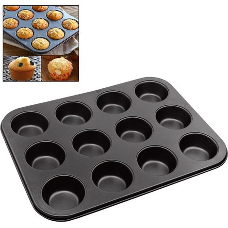 Wiederverwendbare 12er-Muffinform mit Antihaftbeschichtung für Cupcakes und Gebäck (1/5)