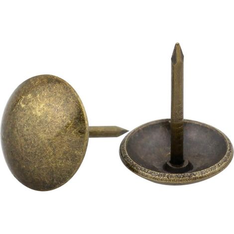 Clous De Tapissier Antiques - Têtes De Clou En Laiton Vieilli - Pour Canapés Fauteuils Bois - 13 mm x 17 mm - Lot De 100 Pièces (1/5)