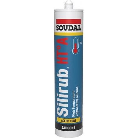 Mastic silicone SILIRUB HT° A - Noir 310 ml - Soudal