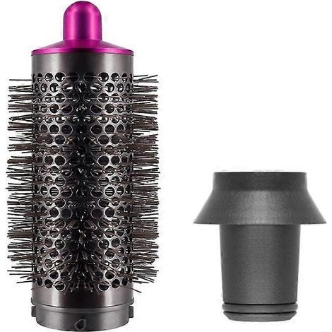 Peigne cylindrique et adaptateur pour styler, rose rouge et gris (voir photo)