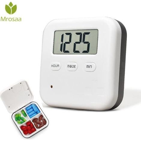 Elektronische Mini-Pillendose mit Timer, tragbar, ideal für unterwegs, mit digitalem Wecker und Erinnerungsfunktion (1/2)