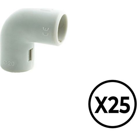 Grauer 90° PVC-Revisionsbogen, ø 25 mm, 25 Stück
