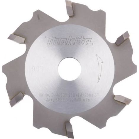 Makita – Fraise à rainurer B48832 – Carbure de tungstène Ø 118 mm – Trou 20 mm – 6 dents pour panneaux composites – Compatible CA5000X - X290312 (1/2)