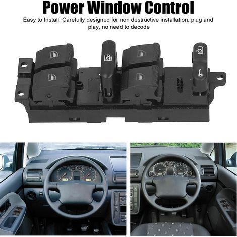 Interrupteur de levage de vitre électrique SEAT Alhambra 7M3959857D 01C - Commande robuste en ABS et métal (1/5)