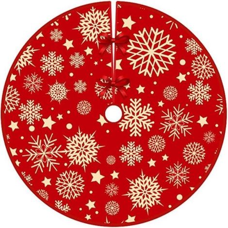 Weihnachtsbaum-Rock – Luxus – 90 cm – Kunstpelz – Rot – Festliche Dekoration