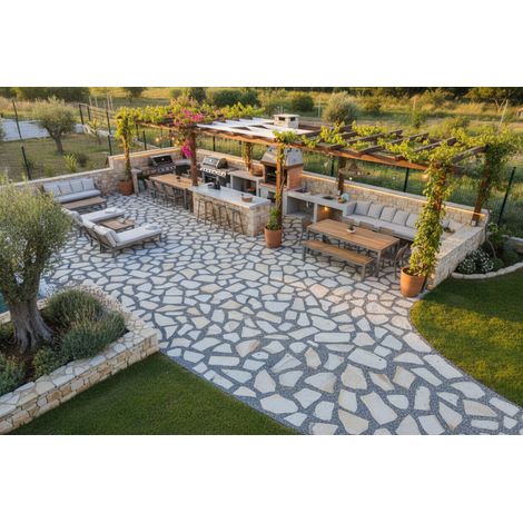 Planchoncillo Plata Bicolor - Palet 25 m² Irregular 2-3 cm