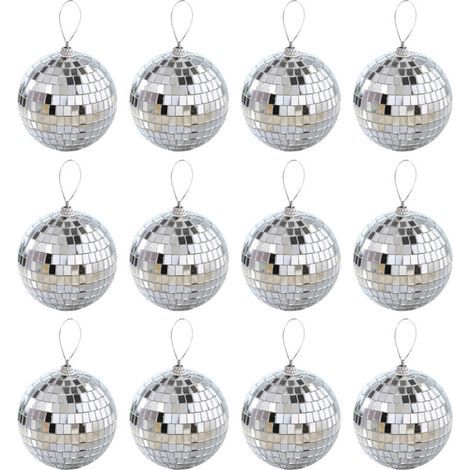 Boules décoratives pour sapin de Noël – Lot de 12 ornements suspendus en verre brillant, idéales pour fêtes, mariages et décors festifs (1/5)