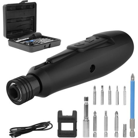 Mini Rechargeable Screwdriver, DEWINNER Professional Cordless Electric Screwdriver with USB 900 mAh 3.6V, 280 RPM Rotation Speed with 10 Screwdriver Bits and Storage Case (1/4)