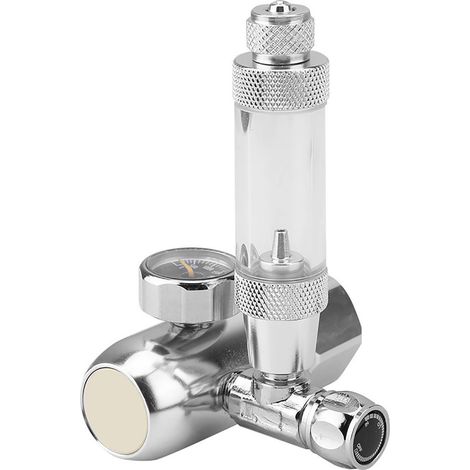 Régulateur de pression de CO2 pour aquarium, clapet anti-retour, manomètre, compteur de bulles, mini table simple argenté (1/5)