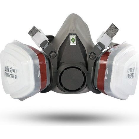 Masque de Protection Respiratoire Réutilisable, Anti poussière, Anti gaz avec Filtres pour Peinture, Travaux, Bricolage, Ponçage