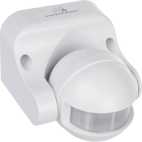 1 Détecteur de mouvement PIR, infrarouge, IP44, blanc, portée 12m, charge max. 1200W, MCE358 W