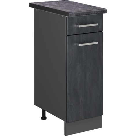 Meuble cuisine R-Line, Béton noir, 30cm PT Anthracite, Vicco (1/5)
