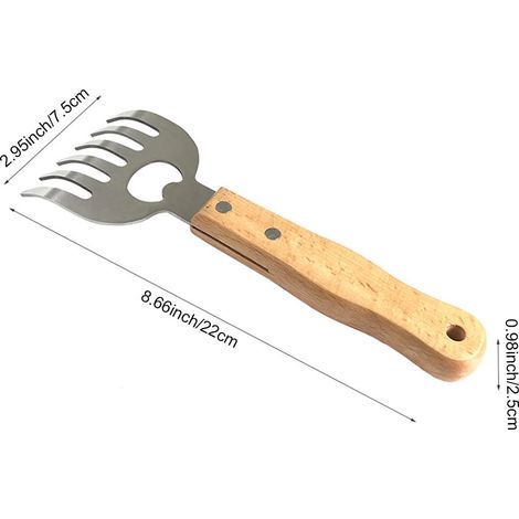 Griffes à viande, 2 pièces, 2.95 pouces, Acier inoxydable, pour cuisine et barbecue en plein air (1/5)
