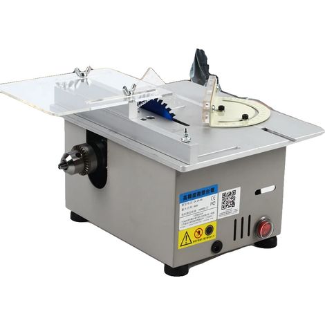 Scie circulaire de table mini, Tension d'entrée 110-240V, Puissance 96W, Dimensions 24x20x13cm, Épaisseur de coupe 1-29mm, Vitesse 9000tr/min (1/5)