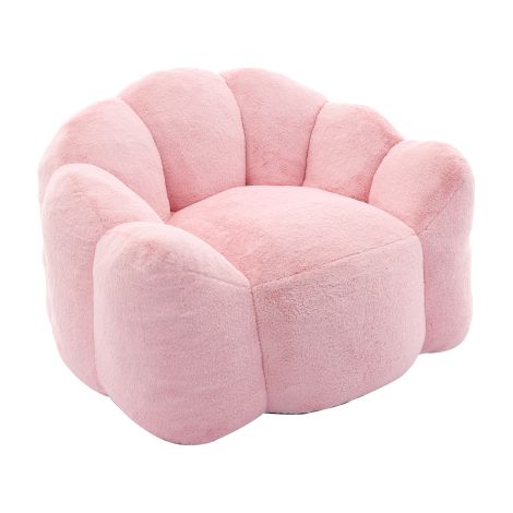 Pouf Salon Chambre Floral Forme Bean Bag 2 Places avec Remplissage à Mémoire de Forme, Fausse Fourrure Douce