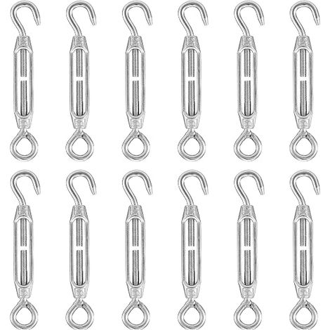 Wire Tensioner Tensioner M4 Stainless Steel 304 Adjustable Turnbuckle Hook And Eye Set Heavy Duy, with Hooks and Eyelets Corrosion Resistant for Wire Rope (1/5)