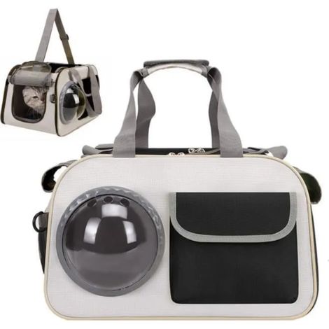 1 Sac de transport pour animaux, fenêtre d'observation, mousqueton intérieur, pliable, voyage (1/5)